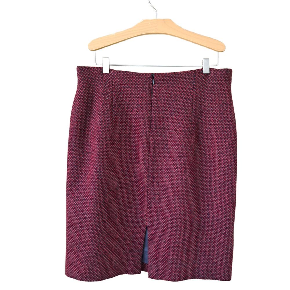 Evan-Picone Vintage Wool Blend Skirt Suit Set Metallic Red Black Tweed Size 14 - Picture 9 of 9